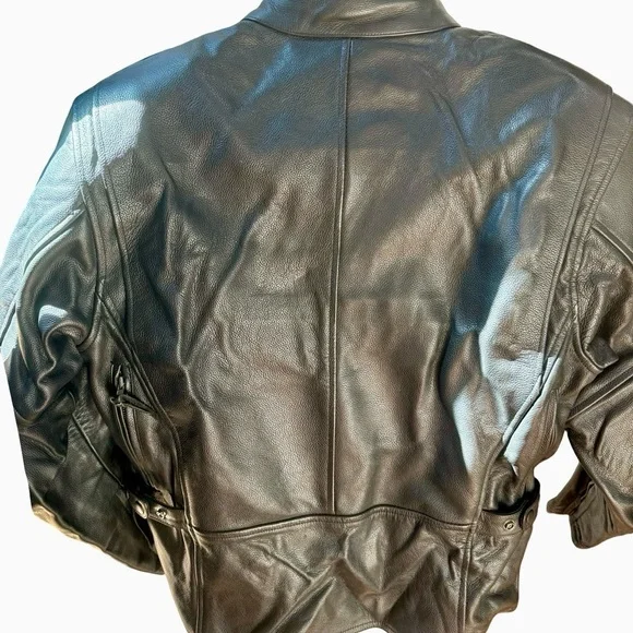 Fieldsheer Leather Motorcycle Jacket Mens 42 Black Armor Vented Riding - Picture 2 of 8